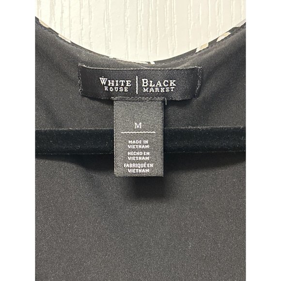 White House Black black floral v-neck tank top women’s medium 1345 - Picture 3 of 5